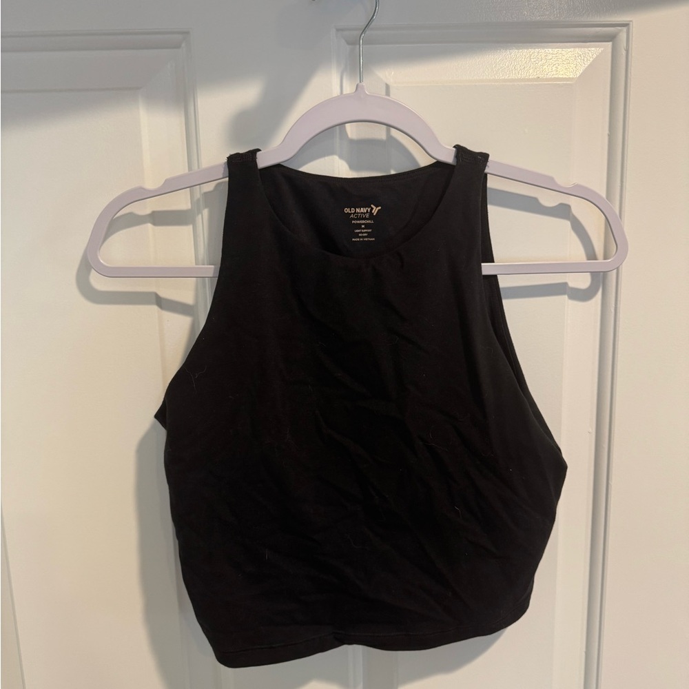 Old Navy Black Fitted Crop Active Tank Top